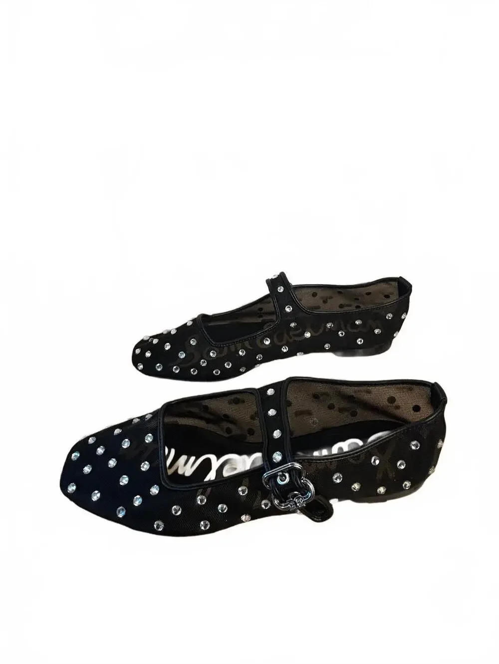 Sam Edelman Women's Black Mary Jane Flats with Rhinestone Accents NWT